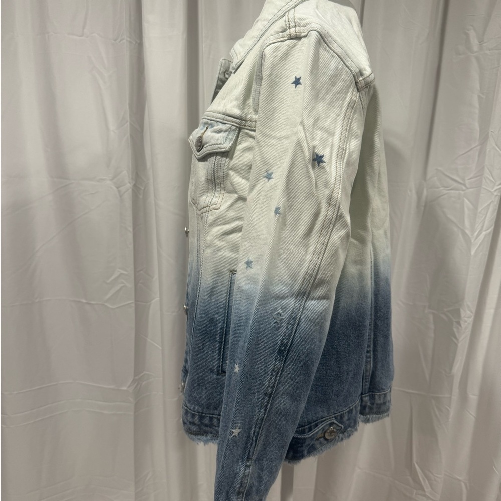 Miss Me Ombre Denim Jacket with Star Accents - Picture 4 of 5